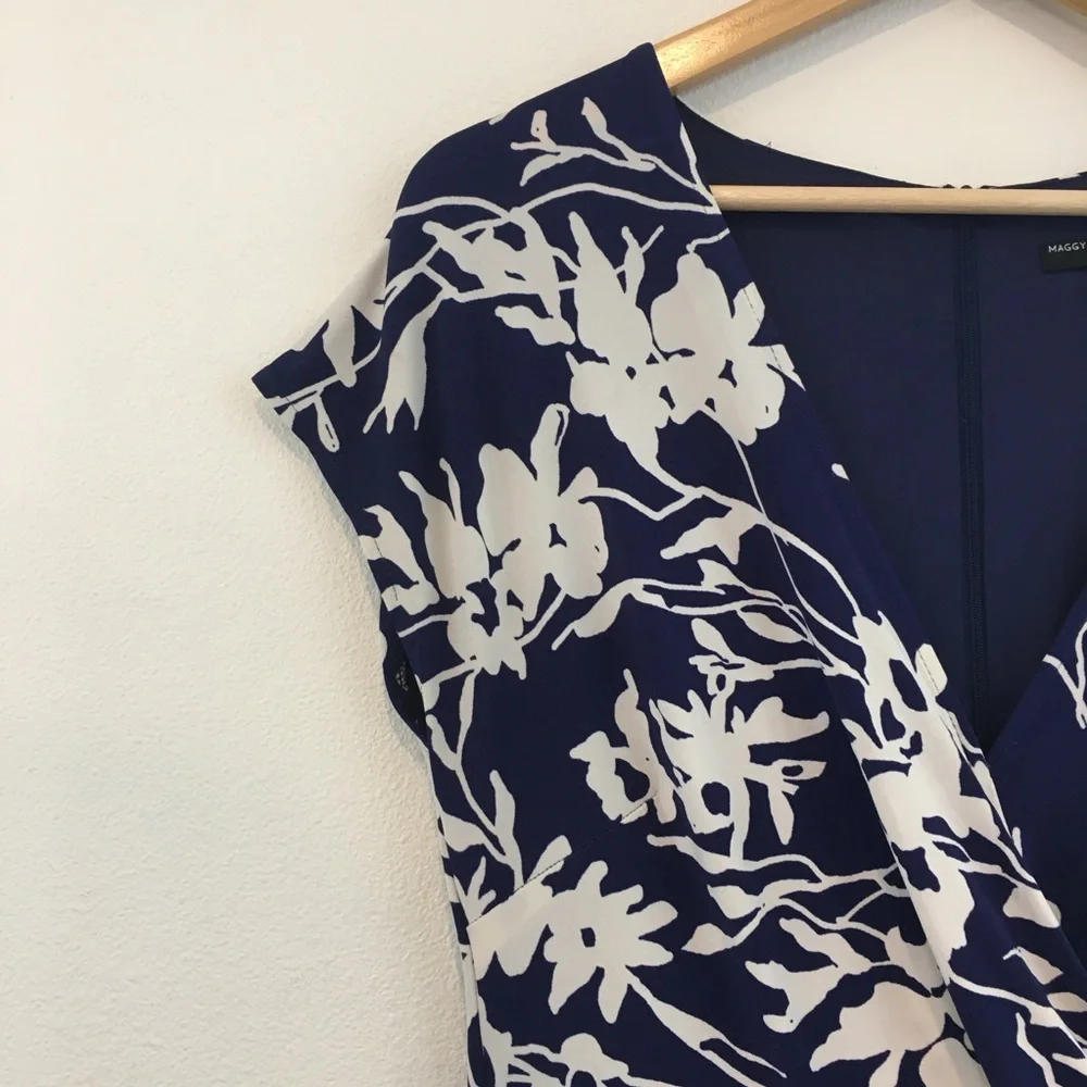 Maggy London | Navy & White Floral Pants Romper